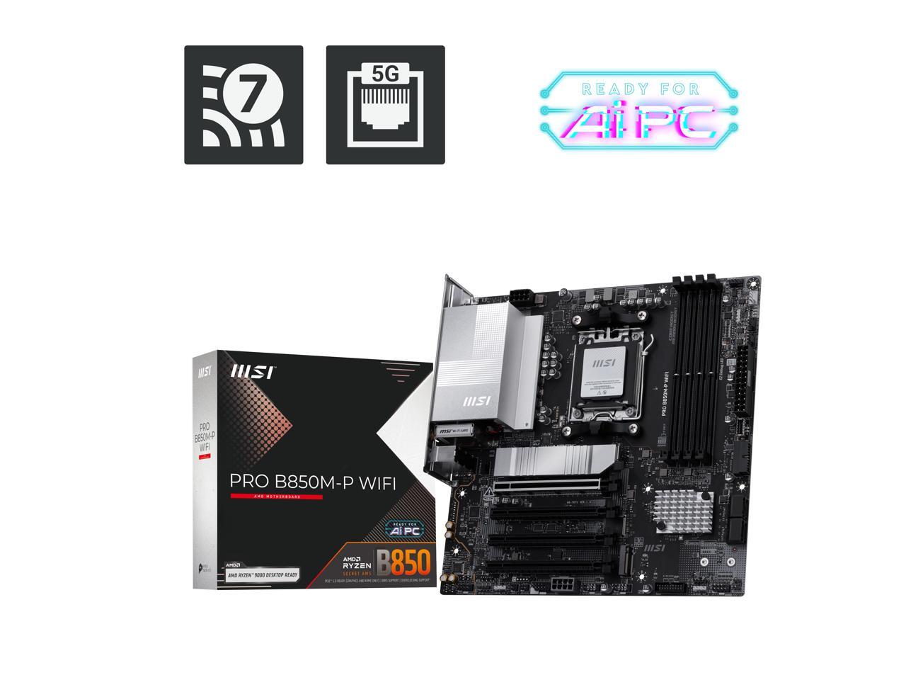 Am5 Micro Atx Pcie 5.0 Motherboard - Carte mère MSI PRO B850M-P WIFI